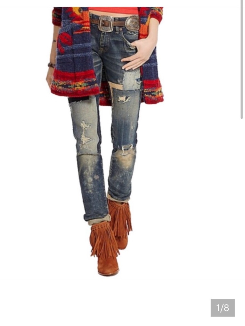 Polo Ralph Lauren Thompskin Patched Distressed Skinny Jeans